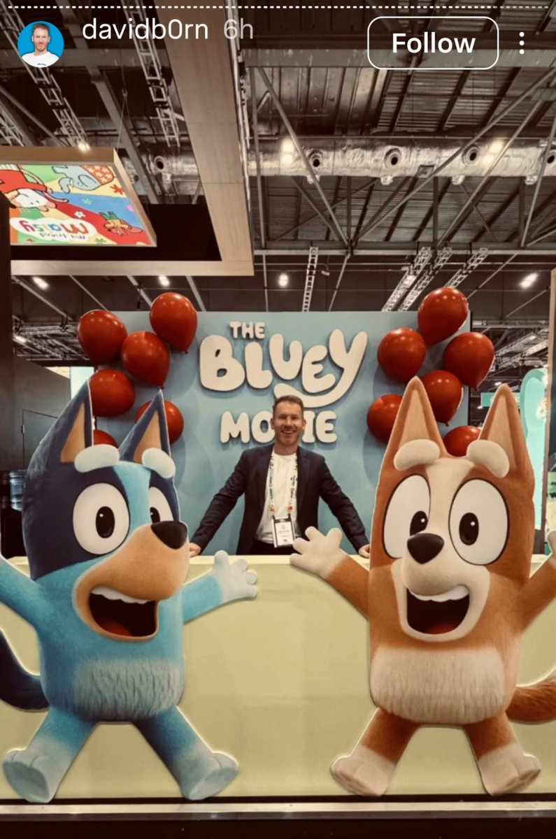 ArzzielMarcena's tweet photo. New Bluey merchandise and The Bluey Movie's cardboard cutouts at the 2026 Brand Licensing Europe
#Bluey #BLE2026 @officialblueytv
Image Credit: David Born on IG https://t.co/5nCpGJohog