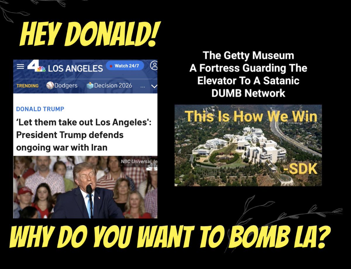 occupythegetty's tweet photo. President Donald Trump sparked backlash from local and state leaders in California after saying at a campaign rally that Iran can “take out” Los Angeles and San Diego as a “small price to pay for keeping the world safe.”https://t.co/reGjb0ekvu
STEVEN D KELLEY:
“ I need the enemy so scared of what they are doing that they give up.”
✨✨✨✨✨✨✨✨✨✨✨✨
Steven D Kelley is a Laser Electro Optics Engineer, Laser pioneer and inventor who created Laser Aiming Weapon Systems for military use. He was contracted through the NSA, CIA and other government agencies to provide high precision laser technology through his company S.K. Industries.
https://t.co/TJi0gj98pg
Steven is the originator of the #occupythegetty movement.