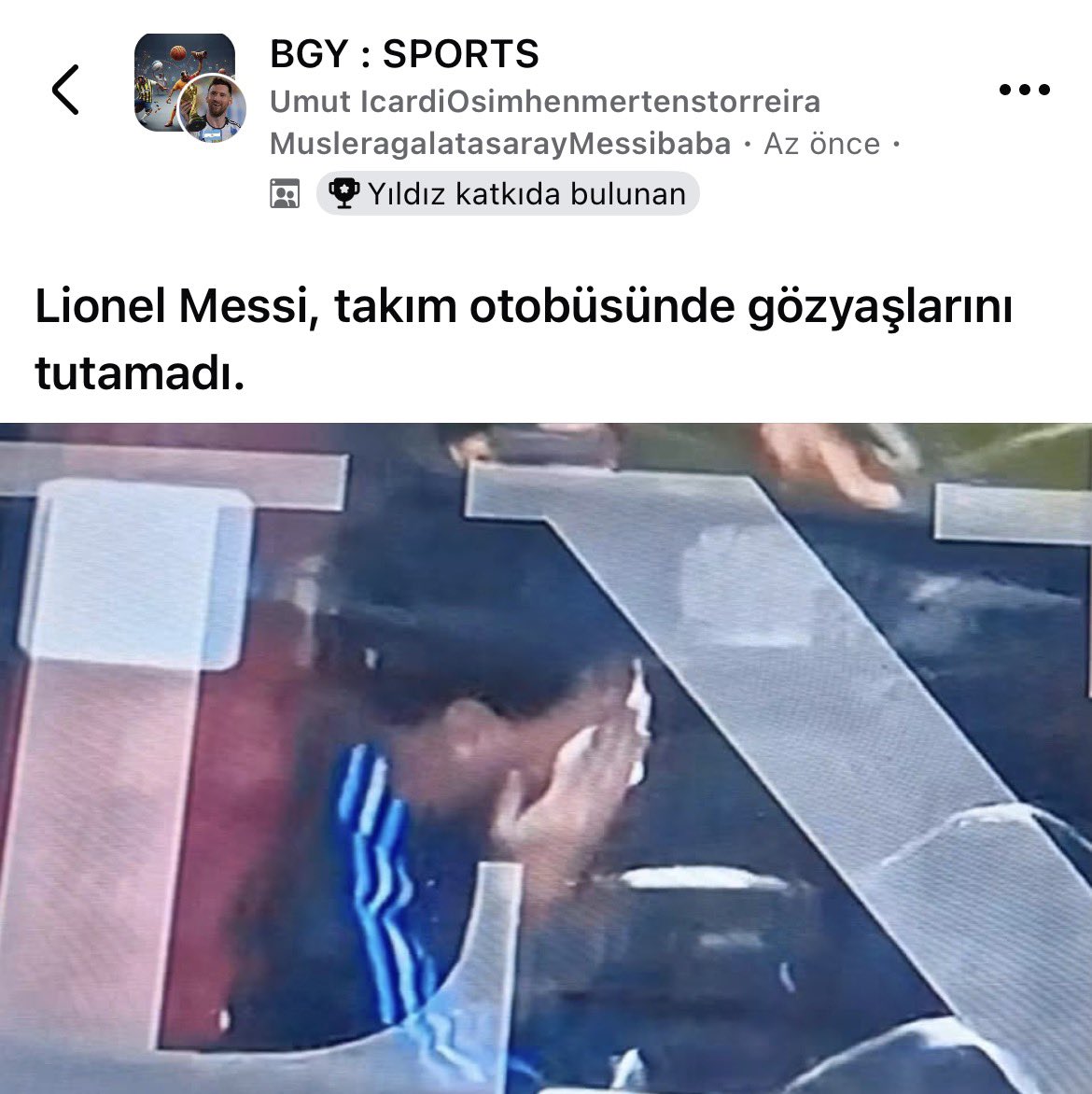 bgyetherr's tweet photo. Lionel Messi, takım otobüsünde gözyaşlarını tutamadı. https://t.co/Irkr0boaxy