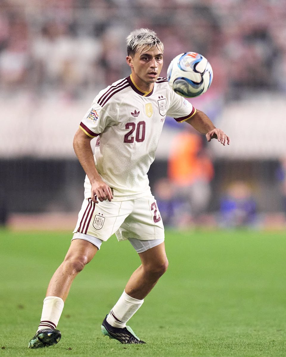 FinalWhistleWA's tweet photo. 🌎 Lamine, Cubarsí, Pedri, Rodri, Olmo and Fermín featured in Spain’s win over Livaković’s Croatia (1-2) on Matchday 4 of the UEFA Nations League A. Dani Olmo provided an assist. https://t.co/UjCSELj5tp