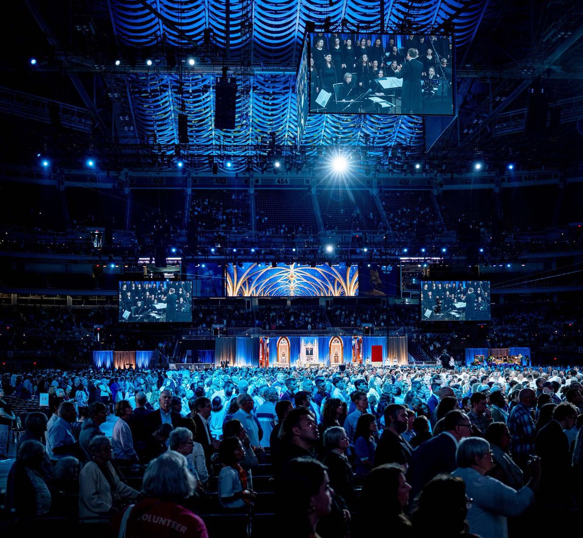 UVLD's tweet photo. Turning a stadium into a cathedral.
At the beatification of Fulton Sheen, UVLD's @davidseitz lit for two audiences at once: a solemn Mass for those in the room, a seamless broadcast for those at home. Every cue had to hold up in both worlds at once.
#UVLD  #CelebrateSheen https://t.co/3iPfHd1DdE