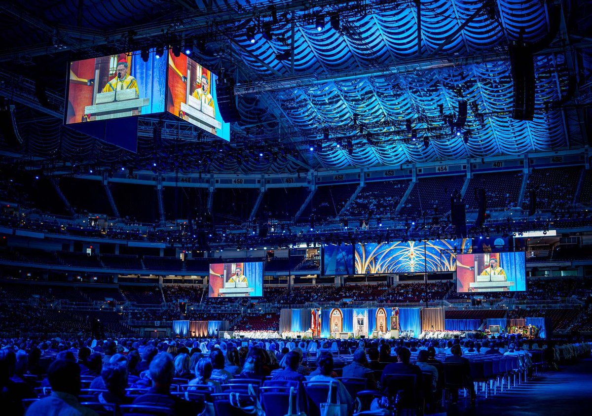 UVLD's tweet photo. Turning a stadium into a cathedral.
At the beatification of Fulton Sheen, UVLD's @davidseitz lit for two audiences at once: a solemn Mass for those in the room, a seamless broadcast for those at home. Every cue had to hold up in both worlds at once.
#UVLD  #CelebrateSheen https://t.co/3iPfHd1DdE