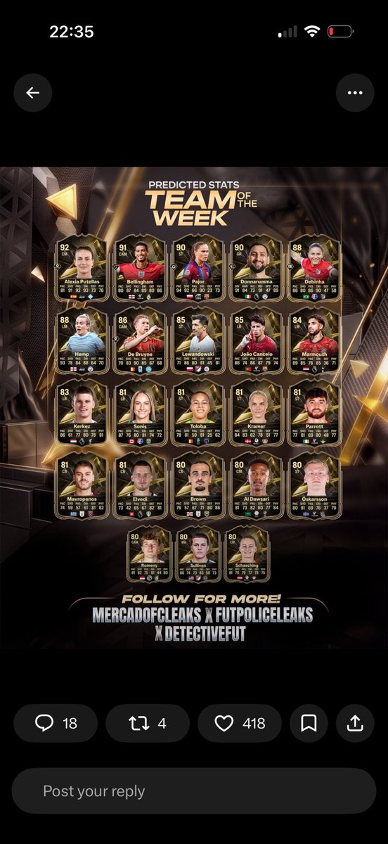TrophyMourinho2's tweet photo. You just know EA is gonna make it 81+ TOTW player pick not 82+ 🙈🙈👀 https://t.co/Ljmo9L5FKQ