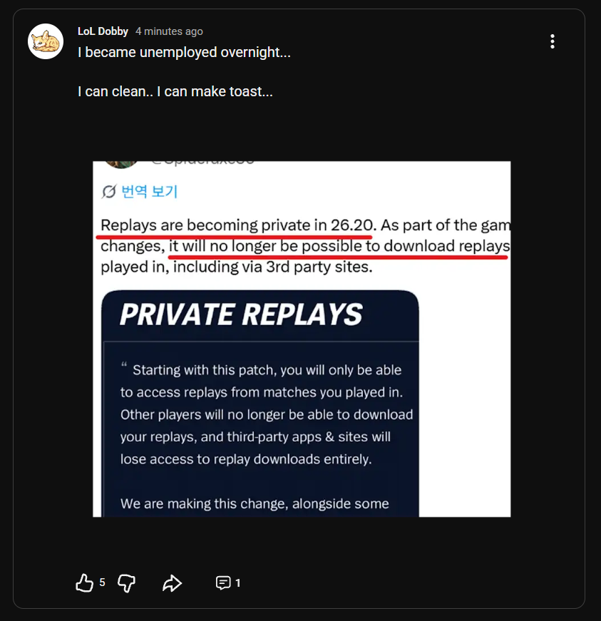 Vandiril's tweet photo. LoL Dobby just posted this on his YT channel.
Yeah... https://t.co/kgUC9kjHS3
