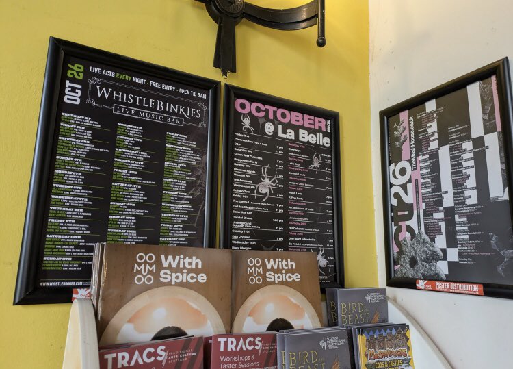 OutofHandScot's tweet photo. #print #posters #distribution #posterdistribution @oldtownpubco check out what’s on this #October! @MashHouse, @welovelabelle, @tweetbinkies &amp; @StramashEdin 🎶#Edinburgh https://t.co/V0kxEkMHpR