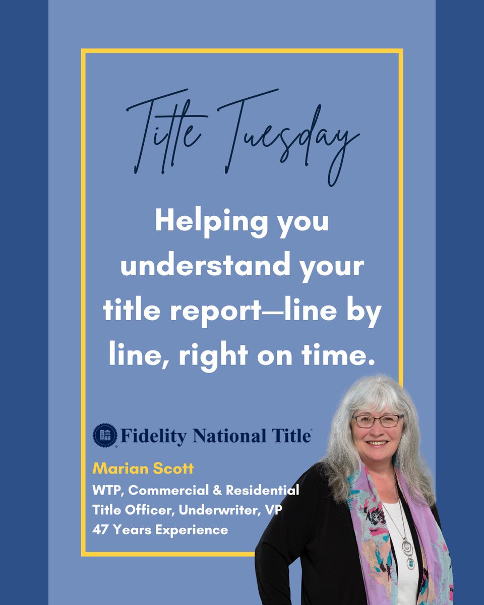 FidelityTitleWA's tweet photo. ๐ #TitleTuesday
With decades of experience on your side, you can count on Fidelity for smooth closings and reliable support every step of the way. ๐ก๐ผ
#FidelityNationalTitle #TitleandEscrow #FidelityWA #Fidelity #TitleCompany #FraudPrevention #ExpertiseMatters #TitleExperts https://t.co/HPKTX6jBTy