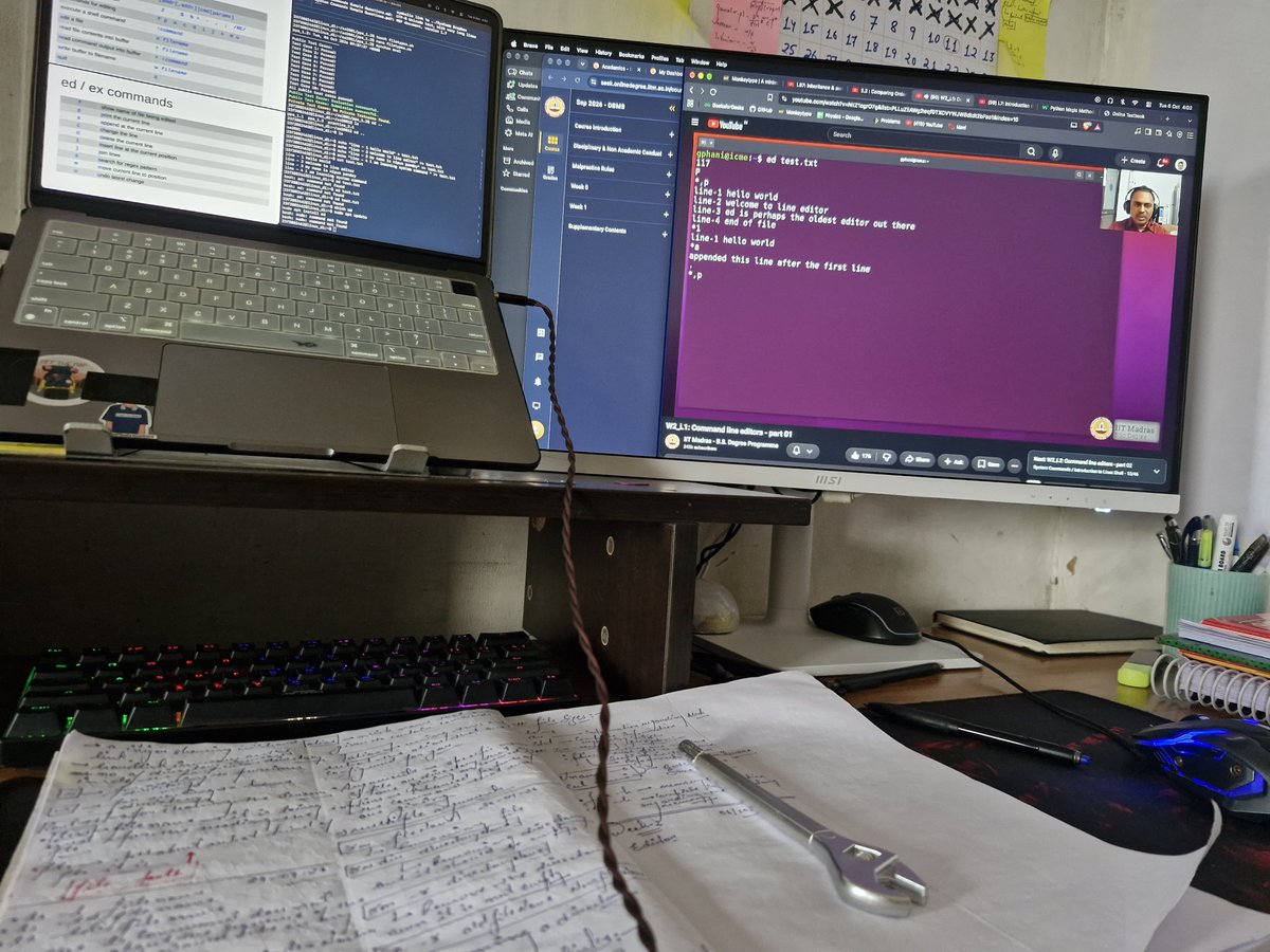 _Nipun_Pandey_'s tweet photo. Day 39 📚

• DBMS: Relational algebra — selection and Cartesian product
• DSA: Algorithm performance and upper bounds
• System Commands:Completed and submitted multiple assignments successfully.

Slowly building consistency. ⚡

#StudyLog #DBMS #DSA #Linux #LearningInPublic https://t.co/HbZxPZVsle