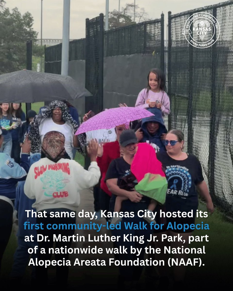 ryanapshaw's tweet photo. September 26 was officially recognized as Walk for Alopecia Day in Kansas City, followed by KC's first Walk for Alopecia at MLK Jr. Park. 

Thank you to Lela Williams and everyone who came together to raise awareness and support our Alopecia community. https://t.co/vNhYQewMWP