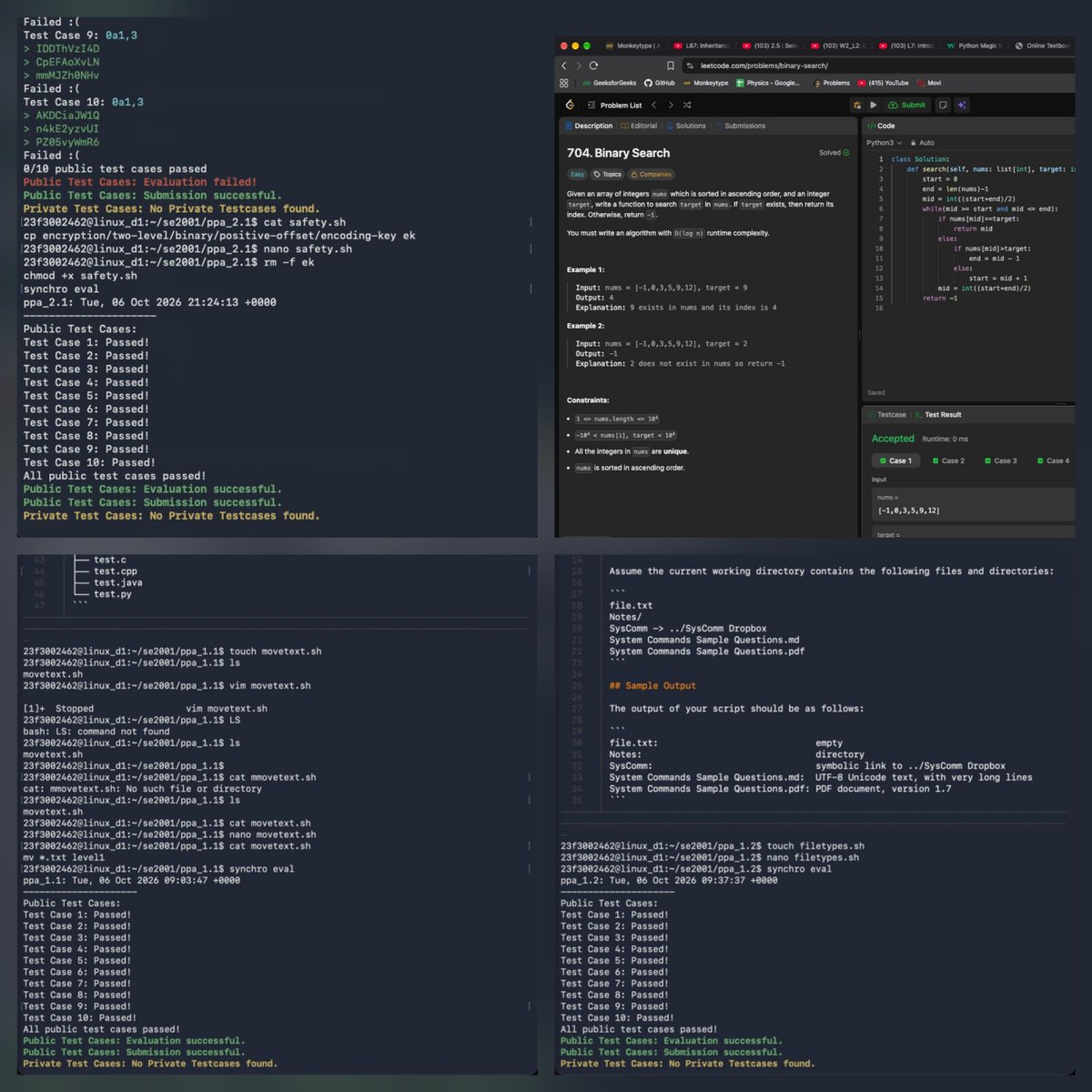 _Nipun_Pandey_'s tweet photo. Day 39 📚

• DBMS: Relational algebra — selection and Cartesian product
• DSA: Algorithm performance and upper bounds
• System Commands:Completed and submitted multiple assignments successfully.

Slowly building consistency. ⚡

#StudyLog #DBMS #DSA #Linux #LearningInPublic https://t.co/HbZxPZVsle