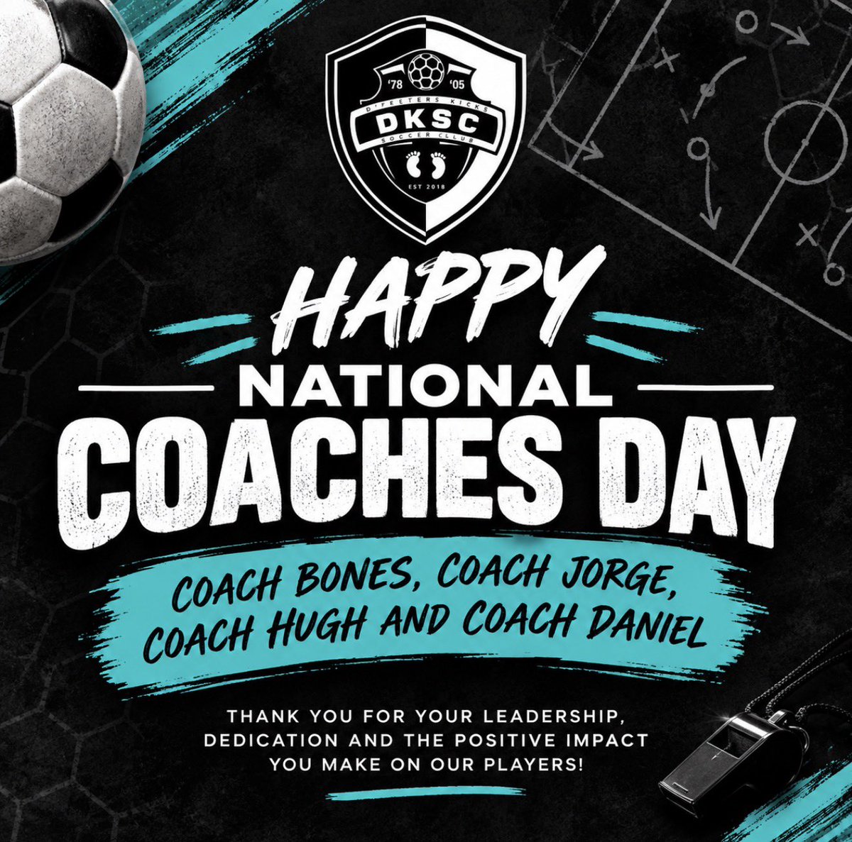 DKSC09gECNL's tweet photo. Happy National Coaches Day to our wonderful coaches! ⚽️💙
Thank you for believing in us, inspiring us, and always pushing us to be our best. A great coach builds more than just a team—they build confidence, character, and a family.

We appreciate you today and every day! https://t.co/OXqzWhRd2D