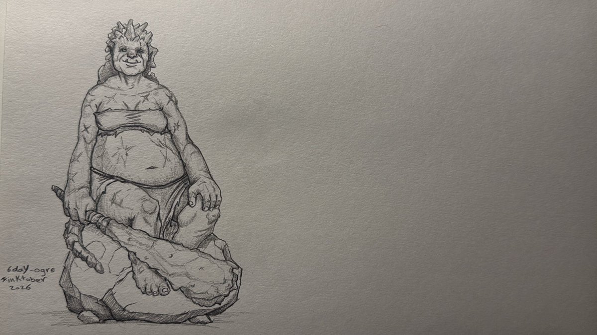 eudh2000's tweet photo. 6 day - OGRE  #inktober2026 https://t.co/L1UUf008n8