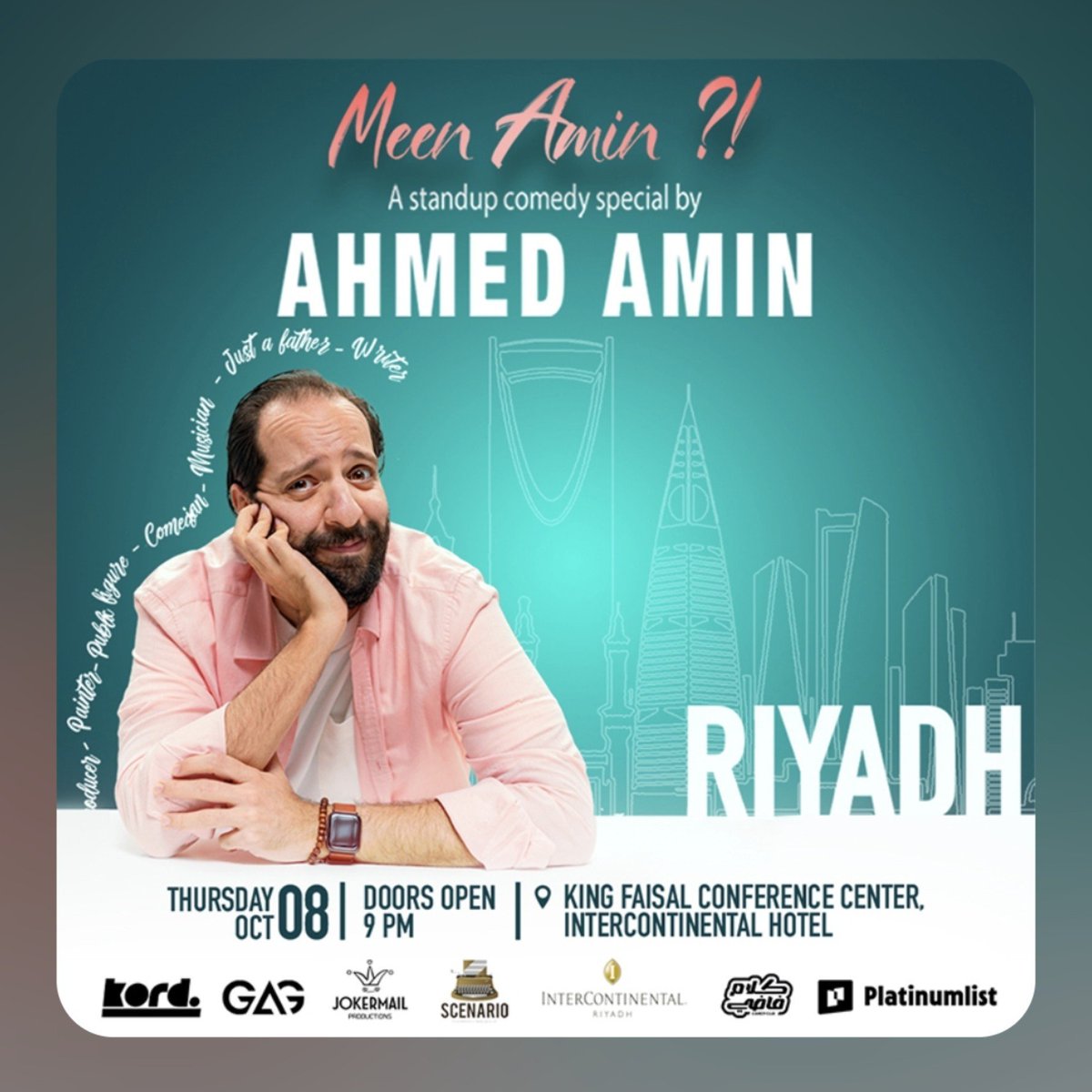 LotixLt's tweet photo. متوفرة الآن تذاكر عرض أحمد أمين - ستاند أب كوميدي بالرياض! 🤩

📥 احجز مقعدك الآن عبر رابط الواتساب في البايو✨️ https://t.co/cirslAMapj