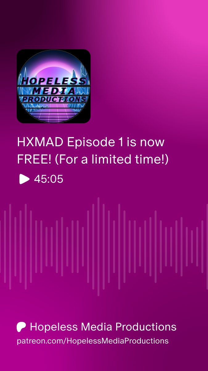 HopelessMedia_'s tweet photo. Episode 1 of @HarbingerXMchna
Is available right now for free on patreon to all for a limited time! 

Like what you hear? Maybe consider giving us a subscription for more content like this! 

Follow for more updates! 

#newepisode
#audiodrama
#free
https://t.co/rwpThTtzbY https://t.co/pRJC57xSZM