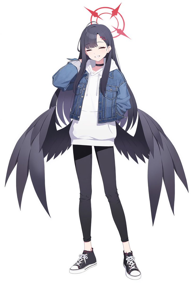 shiraAI_art's tweet photo. 「先生、おまたせっす」

イチカちゃん、デニムジャケット似合うなぁ。
ほかにも似合いそうなコーデ、ありますかね？

#ブルアカ
#中務イチカ https://t.co/ES1pKSK0Jk