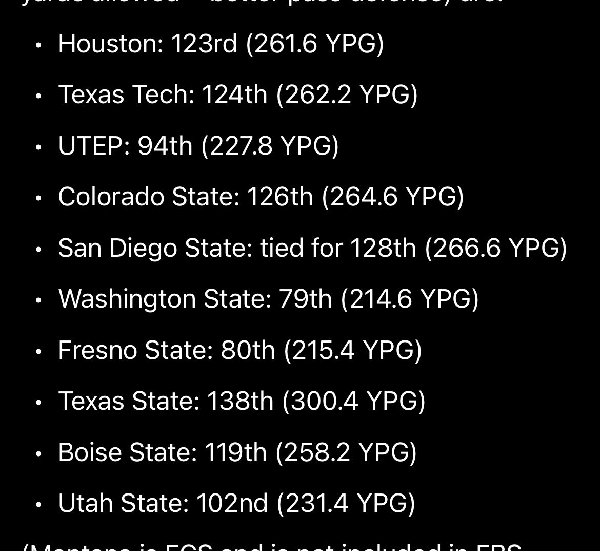 ShaneBlaze27's tweet photo. @gobeavers92 @YouveseentheB @CFBKings The opponents passing defenses https://t.co/B9FH72RDzJ