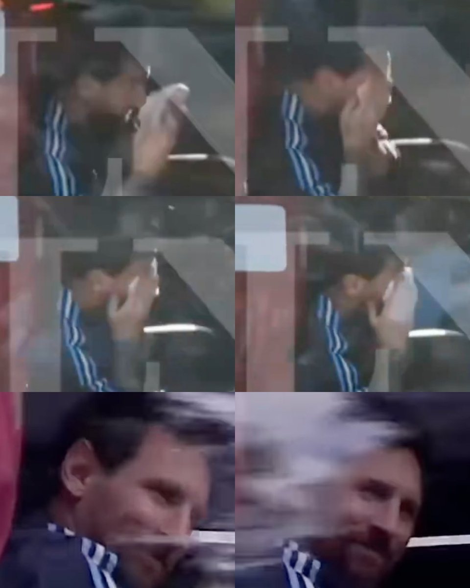 InvictosSomos's tweet photo. Ufff, qué momento. Las lágrimas de Lionel Messi durante su último recorrido en autobús como jugador de la Selección Argentina. Al ver todo el cariño de los aficionados argentinos en el camino rumbo al Estadio Monumental, el mejor jugador de todos los tiempos simplemente no pudo contener el llanto. 

Es el fin, señoras y señores. Y aunque se va feliz y pleno por haber ganado todo y por haberse dejado todo, el GOAT no pudo evitar sentir tristeza al saber que no volverá a jugar con La Albiceleste.

Ahora mismo, no importa tu equipo o tu selección nacional. Si creciste viendo las hazañas del 10 argentino, es imposible no conmoverse con esta secuencia. 

Gracias por tanto, Lionel. 

IMPOSIBLE NO EMOCIONARSE.