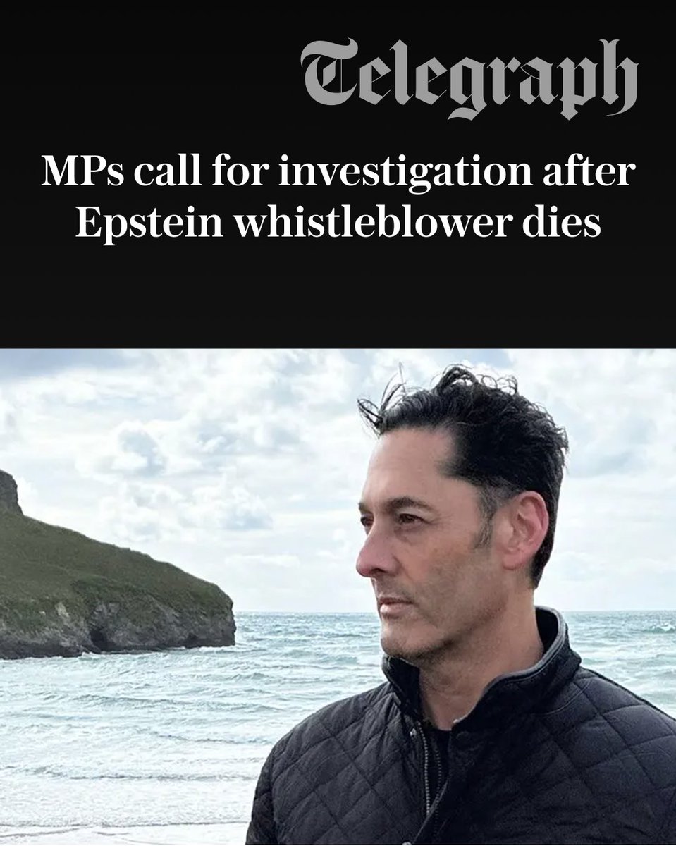 Telegraph's tweet photo. A group of MPs is calling for an investigation after a whistleblower who uncovered evidence linking a senior Trump administration official to Jeffrey Epstein died by suicide.

🔗: https://t.co/UlcTly4NB8 https://t.co/Lh70IRXYnj