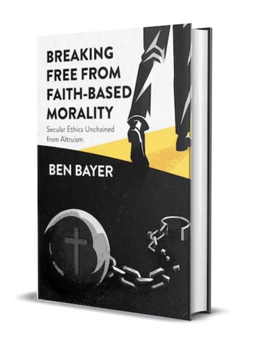 BenBayer's tweet photo. “Richard Dawkins has popularized the idea that most people have no trouble denying the existence of gods for which there is no evidence…. He urges them to go ‘just go one god further.’ This book directs a similar challenge to atheists to reject a final baseless posit of religion: the worship of self-sacrifice.”