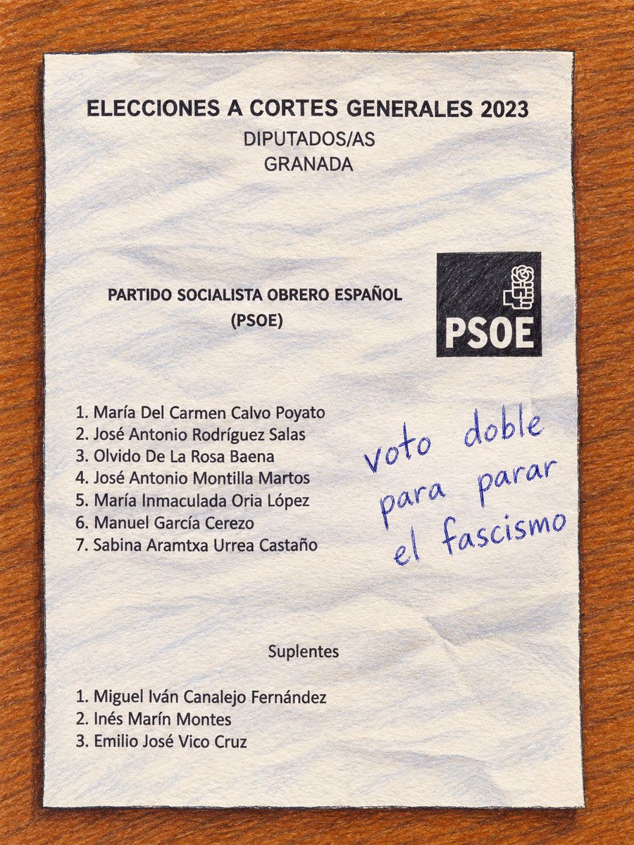 Meendii__'s tweet photo. Para todos los progresistas ‼️‼️

Importante indicar en vuestra papeleta que vuestro voto vale doble. Es hora de parar al fascismo. https://t.co/fIbASPyDCC