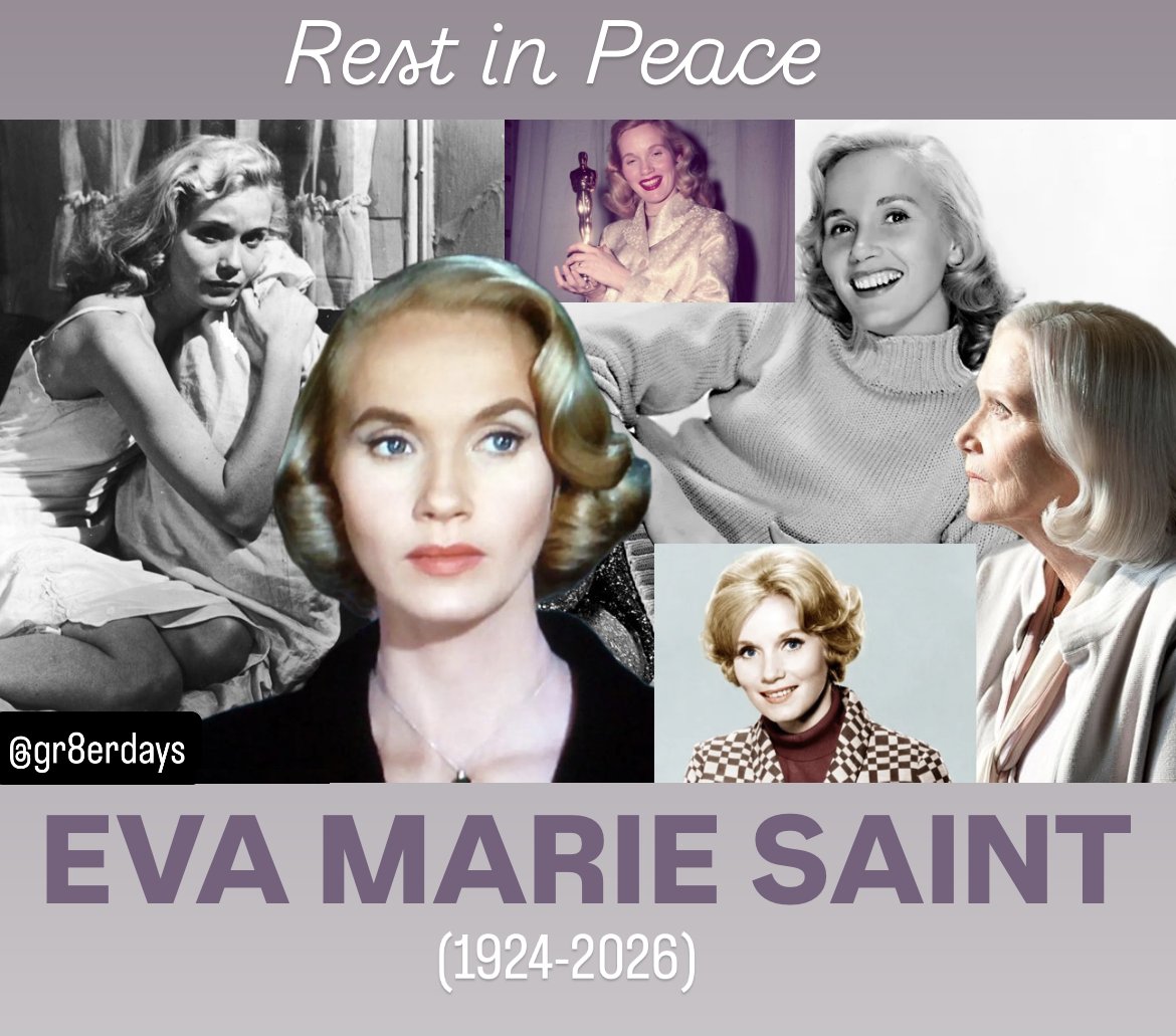 mattrett's tweet photo. RIP to one of the very last proper leading ladies of the Golden Age of Hollywood, the Oscar-winning EVA MARIE SAINT. The Hitchcock star (her Eve Kendall in "North by Northwest" was lethally modern &amp; sexy) was 102. She had been the oldest living Oscar winning for acting. https://t.co/ZBA0nWacZS