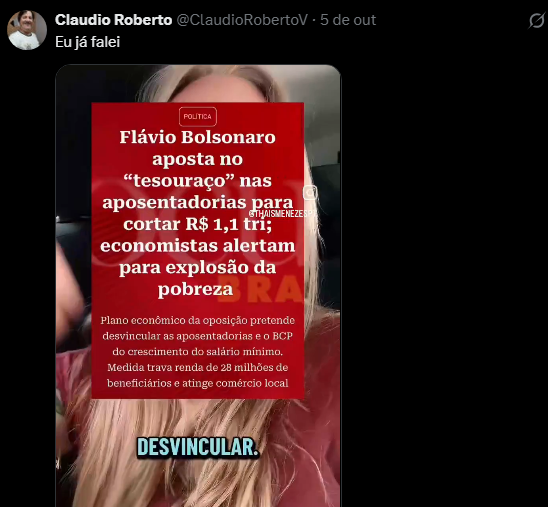 Alexmorettibr's tweet photo. Esse perfil esta fazendo disparo em massa de fake news contra Flávio Bolsonaro https://t.co/ulNTP3RsFQ