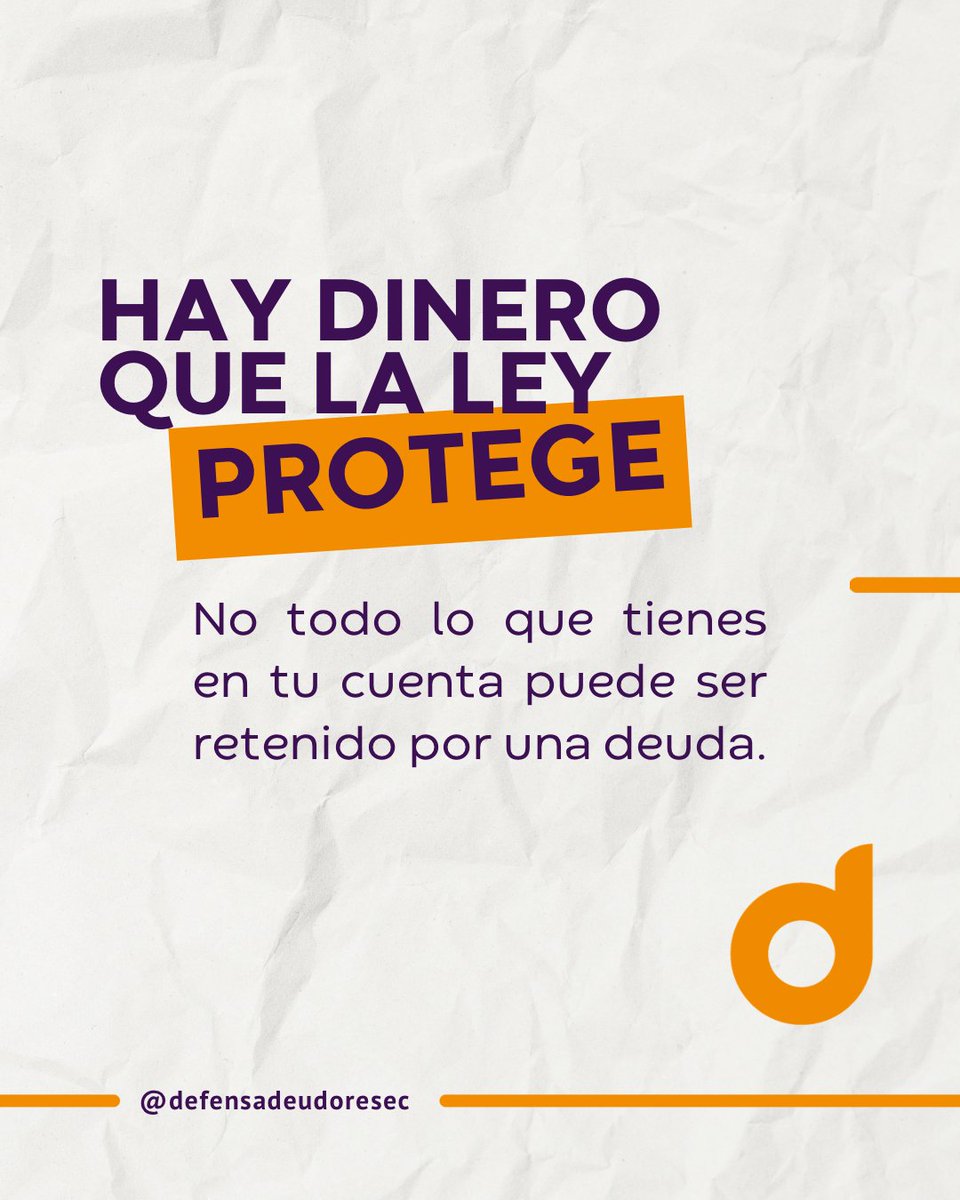 DefensaDeudorEc's tweet photo. ⚖️ ¿Tienes una coactiva y te retuvieron dinero de tu cuenta? No todo el dinero puede ser retenido.

La ley protege determinados ingresos,  por eso, es importante revisar qué dinero fue retenido y bajo qué condiciones.

Revisa tu caso y conoce si ese dinero estaba protegido. https://t.co/SF6FwJkJ2K