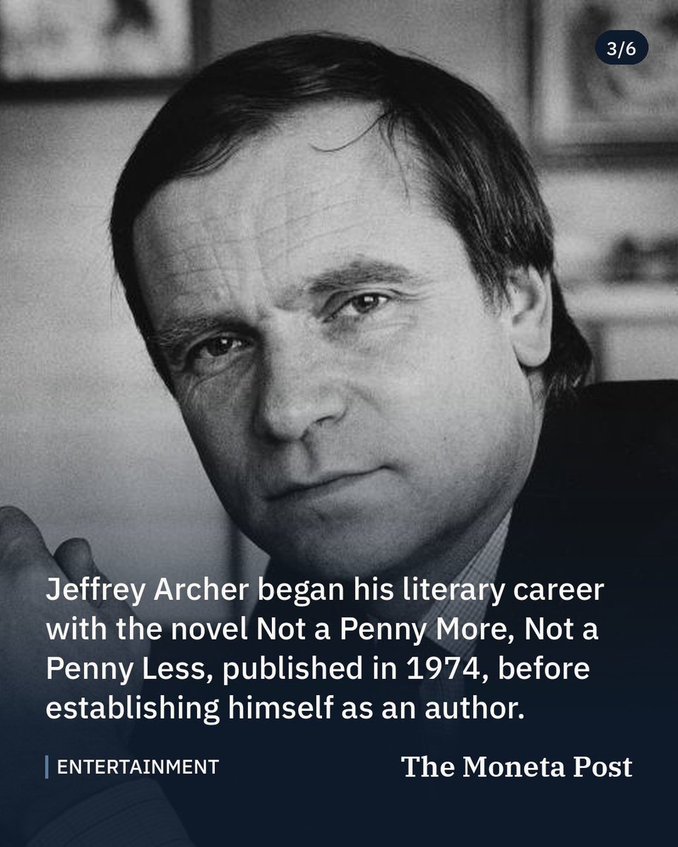 TheMonetaPost's tweet photo. Jeffrey Archer, British Author and Former Politician, Dies at 86

HarperCollins said the writer, who sold more than 300 million books over five decades, died suddenly and peacefully at home on Monday.

#entertainment #culture #jeffreyarcher https://t.co/VISWY61gX4