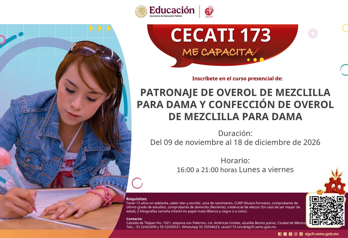 173Cecati's tweet photo. #cursos en el #cecati173 de #confección de #prendasdevestir #Inscripcionesabiertas. Contáctanos al 55 35594623 y 55 52432499. https://t.co/kSVTZ7ZtP3 https://t.co/HYdjdrBFi8