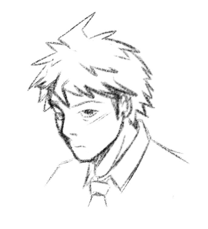 SimonsDearest's tweet photo. Doodled hajime from memory to get out of art funk (I know it looks weird don’t be mean I’m sensitive https://t.co/k4BN5b0BJD