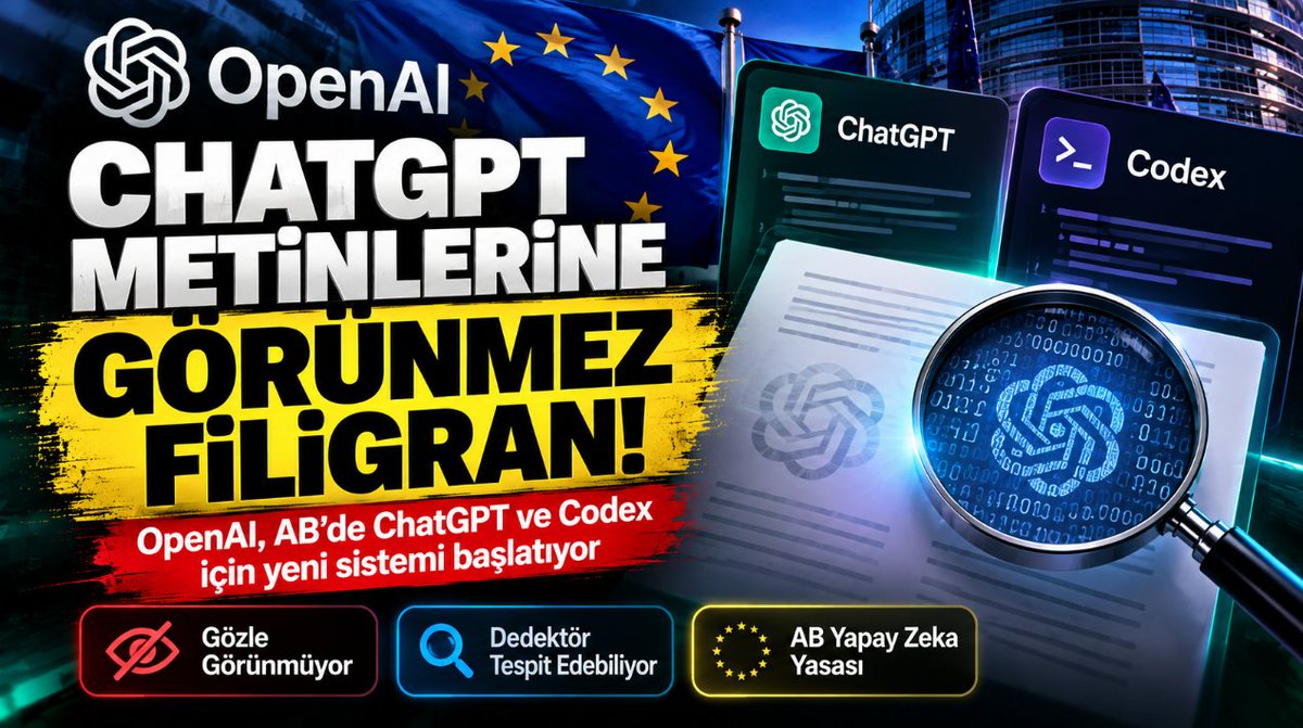 wm9net's tweet photo. https://t.co/m8oyL0Mrc9

#ChatGPT #OpenAI #Codex #YapayZeka #AI #AvrupaBirliği #ABYapayZekaYasası #Teknoloji #Dijitalİçerik https://t.co/qKEgl81oqE