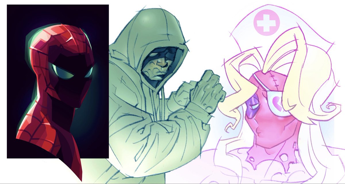 yrushocked's tweet photo. spideypool doodles (¯﹃¯) https://t.co/YyClZHIehE