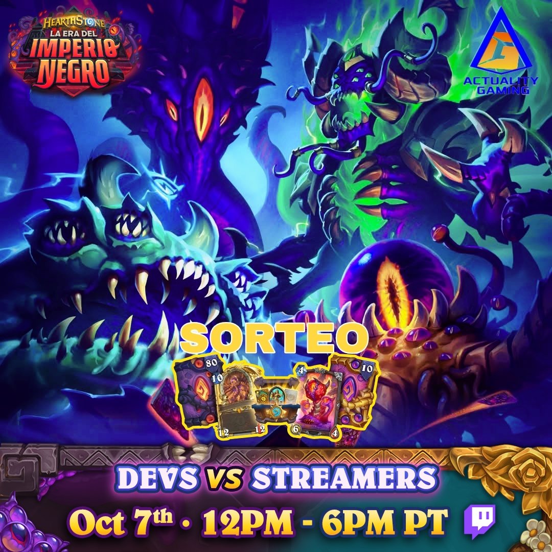 Actuality_Gamin's tweet photo. 🔵🟢 ¡SEGUNDO DÍA DEL THEORYCRAFTING! DEVS VS STREAMERS 🟢🔵
 
🎮 ¡Muchas gracias a @PlayHSLATAM por la invitación! ⚔️
🌑 La Era del Imperio Negro continúa...
 
📅 ESTE MIÉRCOLES 🔴
⏰ 12:00 PM Hora PT | 1:00 PM Hora México
📺 https://t.co/0xL2NywtZz
 
🎁 ¡DROPS + SORTEOS EN VIVO durante la transmisión! 🎉
 
✅ ¿Cómo participar?
❤️ Dale Me Gusta a esta publicación
🔄 Comparte este post
👣 Síguenos: https://t.co/TBFl1FY16p
🖥️ Estar presente en el Directo 
📽️ ¡Conéctate al directo!
 
📌 ¡No faltes, te esperamos!
 
#HSTheorycraftingLATAM #ElAugeDelImperioNegro