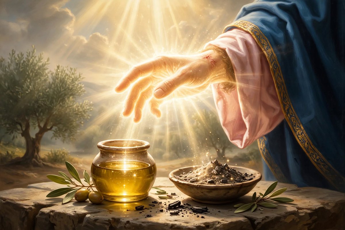 AntoineL65833's tweet photo. Heavenly Father, in the mighty and matchless name of my Lord and Savior Jesus Christ, I come boldly before Thy throne of grace,

A Prayer of Consecration for Oil and Ashes

O Father, which art in heaven, hallowed be thy name. Thy kingdom come. Thy will be done in earth, as it is in heaven. (Matthew 6:9-10 KJV)

Father, I lift up this oil and these ashes before You now. As it is written, Thou anointest my head with oil; my cup runneth over. (Psalm 23:5 KJV)

Lord Jesus, Thou art the Anointed One, for God anointed Jesus of Nazareth with the Holy Ghost and with power: who went about doing good, and healing all that were oppressed of the devil; for God was with him. (Acts 10:38 KJV) I ask You now to bless and sanctify this oil.

Father, according to Thy Word: Is any sick among you? let him call for the elders of the church; and let them pray over him, anointing him with oil in the name of the Lord: And the prayer of faith shall save the sick, and the Lord shall raise him up. (James 5:14-15 KJV)

Let this oil be set apart, for it is written, And they cast out many devils, and anointed with oil many that were sick, and healed them. (Mark 6:13 KJV) Let Thy Holy Spirit rest upon this oil, that wherever it is applied, it shall be as a point of contact for Thy healing, deliverance, and power.

Father, I also lift up these ashes. We remember Thy Word, that Thou hast said we are dust, and unto dust shalt thou return. (Genesis 3:19 KJV) Yet Thou hast given us beauty for ashes, the oil of joy for mourning, the garment of praise for the spirit of heaviness. (Isaiah 61:3 KJV)

Let these ashes be blessed as a sign of true repentance, for we have humbled ourselves as it is written, I abhor myself, and repent in dust and ashes. (Job 42:6 KJV) Let them remind every soul that thou desirest truth in the inward parts (Psalm 51:6 KJV) and that a broken and a contrite heart, O God, thou wilt not despise. (Psalm 51:17 KJV)

Now, O Lord God Almighty, I pray over both the oil and the ashes together:

Anoint them with Thy power from on high. Sanctify them, for whatsoever is born of God overcometh the world. (1 John 5:4 KJV)

Father, in the name of Jesus Christ, I decree that anyone who comes in contact with this oil and these ashes, whether by touch, by faith, or by being anointed, shall see Thy salvation. 

For it is written, For with the heart man believeth unto righteousness; and with the mouth confession is made unto salvation. (Romans 10:10 KJV)

Let their eyes be opened, that they may turn from darkness to light, and from the power of Satan unto God, that they may receive forgiveness of sins. (Acts 26:18 KJV)

Lord, let them look upon Him whom they have pierced and mourn, and be saved, for whosoever shall call upon the name of the Lord shall be saved. (Romans 10:13 KJV)

Let this be the hour, O God, that Thou wilt show them Thy salvation, for Thou hast said, He that believeth and is baptized shall be saved. (Mark 16:16 KJV) And, Believe on the Lord Jesus Christ, and thou shalt be saved, and thy house. (Acts 16:31 KJV)

Father, let no weapon that is formed against them prosper. (Isaiah 54:17 KJV) Let every chain be broken, for where the Spirit of the Lord is, there is liberty. (2 Corinthians 3:17 KJV)

Let them know that, For God so loved the world, that he gave his only begotten Son, that whosoever believeth in him should not perish, but have everlasting life. (John 3:16 KJV)

This I pray, not by might, nor by power, but by my spirit, saith the LORD of hosts. (Zechariah 4:6 KJV)

In the precious, powerful, and holy name of Jesus Christ, my Lord and Savior, the Author and Finisher of our faith (Hebrews 12:2 KJV),

Amen and Amen.