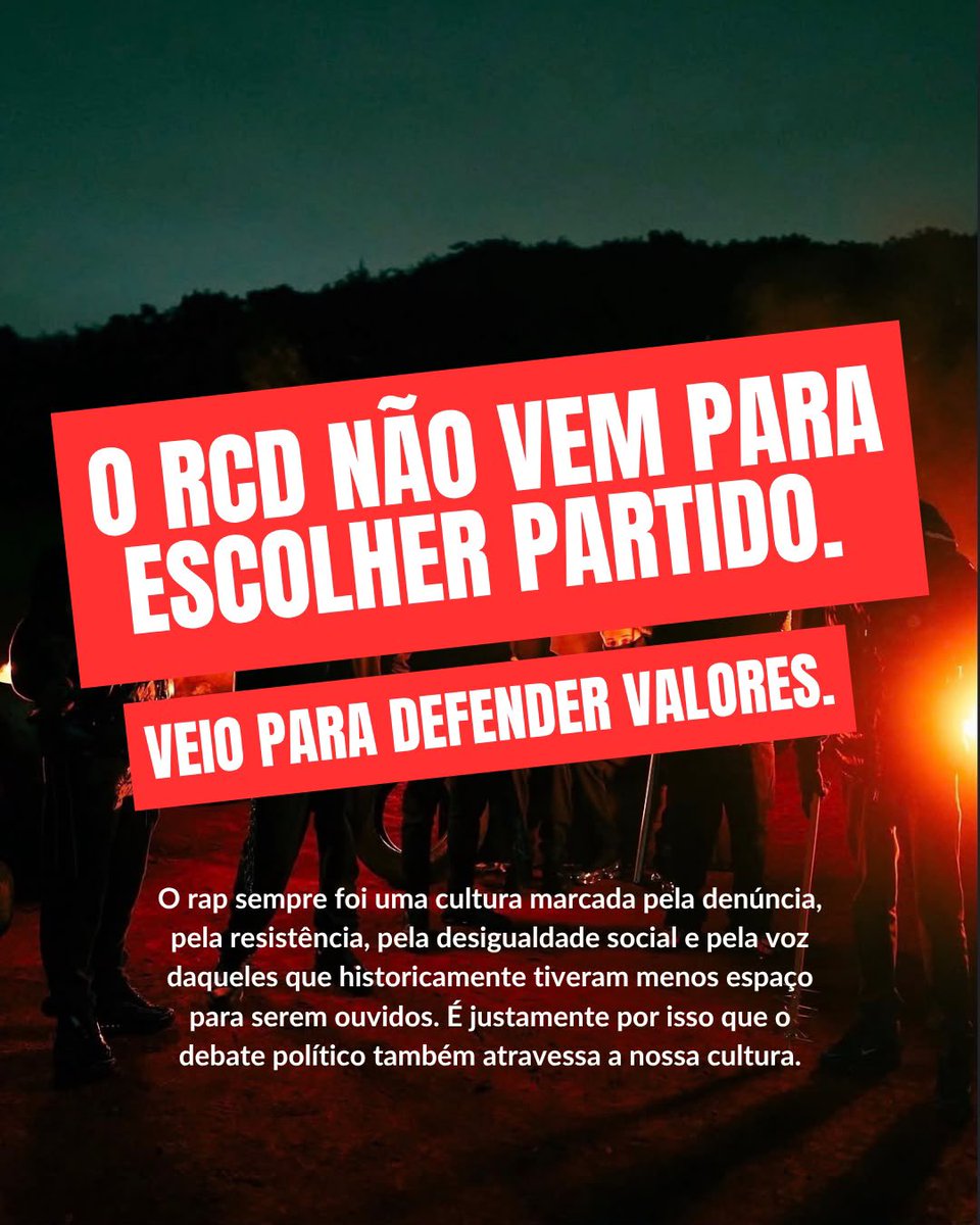 SiteDrakeBrasil's tweet photo. 🚫 RAP CONTRA A DIREITA — movimento de fã-clubes, rappers e creators.

O #RDC nasce para ampliar o debate político na cultura e incentivar um voto consciente.

O rap tem lado: o de quem luta por direitos, igualdade e comunidade.

Nossa história não é neutra.
#RAPCONTRADIREITA https://t.co/3Dz1OHgQDg