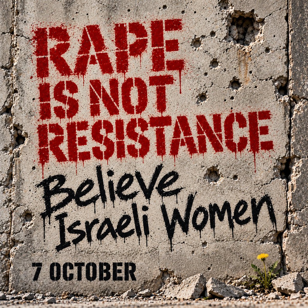 ap_schulz's tweet photo. Drei Jahre nach dem Massaker vom 7. Oktober 2023.

Ich möchte besonders an die Frauen erinnern, die ermordet, verschleppt und Opfer sexualisierter und geschlechtsspezifischer Gewalt wurden.

Rape is not resistance.
Believe Israeli Women. https://t.co/AfNL1QoKjn