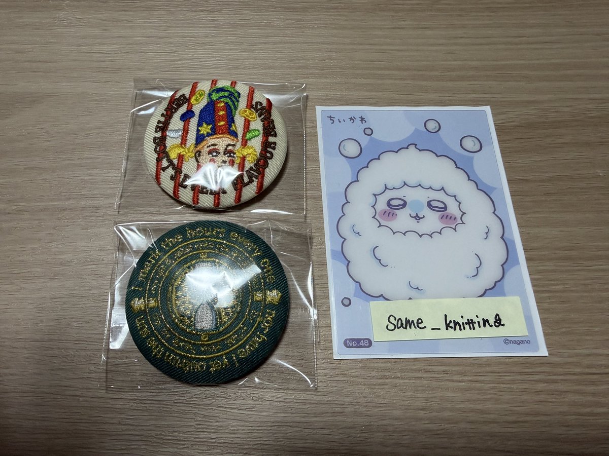 same_knitting's tweet photo. ハリーポッター　刺繍缶バッジ

交換

譲: 百味ビーンズ、タイムターナー
求:スリザリン>> 金のスニッチ

郵送のみ
検索からもお声がけください https://t.co/5aExBykAQp