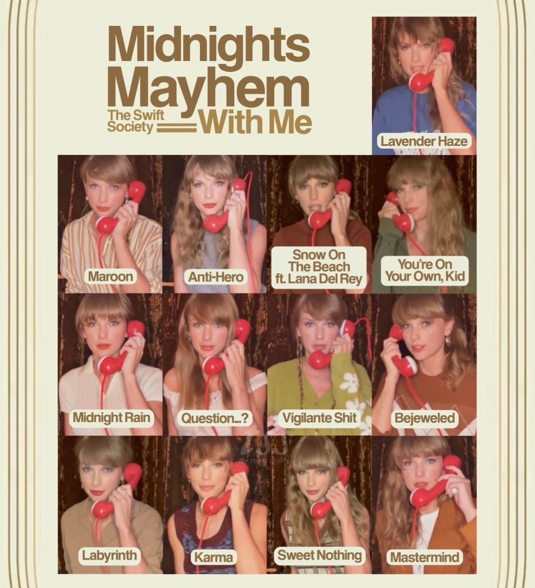 TheSwiftSociety's tweet photo. Throw🔙| 4 years ago today, Taylor Swift finished the "Midnights Mayhem With Me" series https://t.co/so5cExijeK