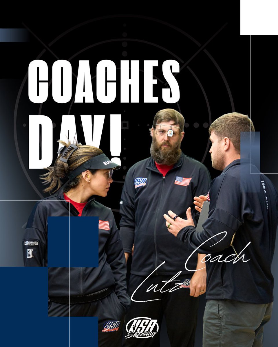 USAShooting's tweet photo. Happy National Coaches day 🇺🇸

Celebrating all the coaches who have helped shape our athletes into the competitors they are today. 

Thank you for all you do!

#nationalcoachesday #usashooting https://t.co/vniujisG8X
