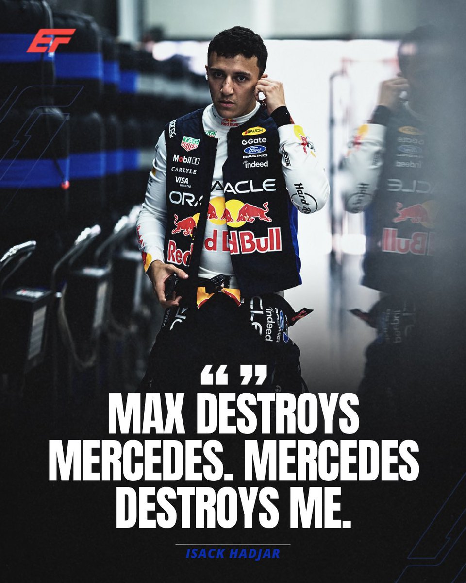 evrythngformu1a's tweet photo. Isack Hadjar was FUMING after Malaysia. 😳

“Max destroys the Mercedes, and the Mercedes destroy me!”

Hadjar says he had “zero power,” couldn’t even reach 300 km/h on the straights and was left with an empty battery late in the race.

“The car was undriveable… I honestly have no idea what I’m doing here.”

(via. @Racingnews365) #F1