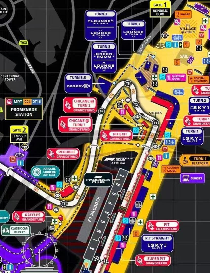 Ticketsradar1's tweet photo. Sadly can’t make it to Singapore F1 this year, so selling our 2 tickets! 🏁

🎟️ Singapore F1 2026 — 3-Day Passes
Turn 2 Grandstand | A6, Row 6, Seats 19 & 20
📅 9–11 October
💰 SGD 1,798 each / SGD 3,596 for the pair

Purchased directly from the official Singapore GP. Tickets can be transferred directly via the app.

DM me if interested!

#SingaporeGP #F1Tickets #SingaporeF1 #F1