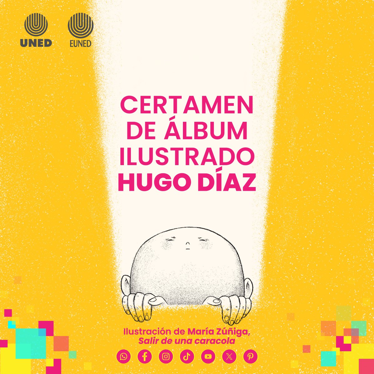 editorial_uned's tweet photo. 📚✍️ ¡Sigue abierta la convocatoria al Certamen de Álbum Ilustrado Hugo Díaz! Buscamos obras originales e inéditas en español, donde texto e imagen se complementen.
📅 Hasta el 16 de octubre de 2026.
👉 Bases: https://t.co/WzWw5Y0De2
#librosuned #LibrosQueTransforman https://t.co/WdzK9LtCo7