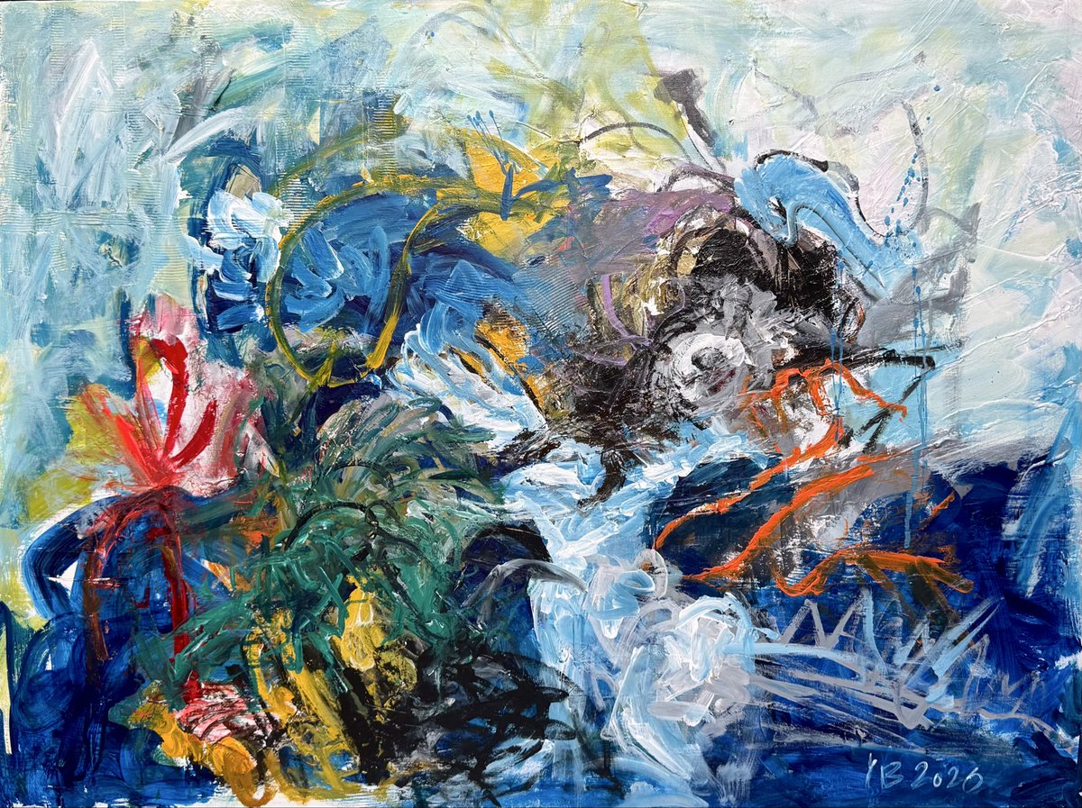 Yegbar's tweet photo. I paint to follow the movement of a thought before it becomes a word

Medium: acrylic on canvas 
Size: 60 * 80 cm https://t.co/EpRDOlEbdl