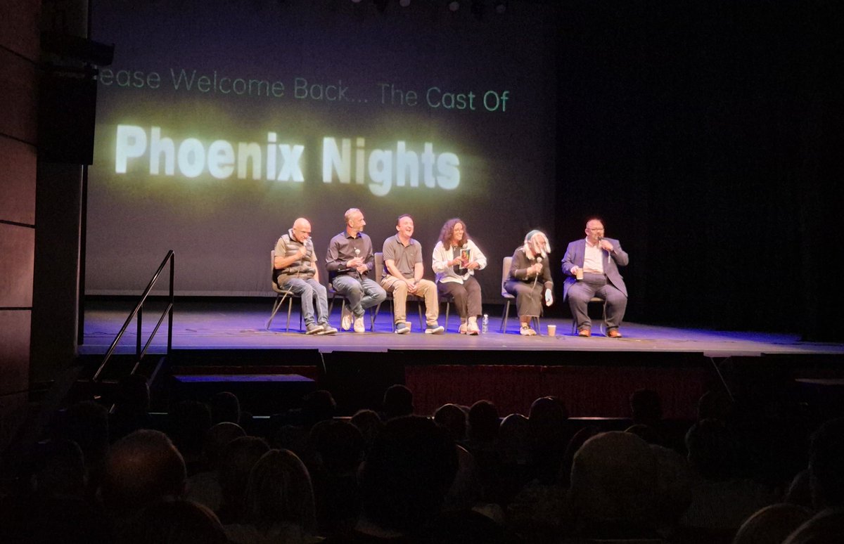 PKendrickWIG's tweet photo. Belting night across the divide in St Helens at the Phoenix Nights live show...some fab off-screen tales and memories, sadly sounds like a full reunion won't happen...but well recommended if it's coming to your area... @archiekelly @Fitzyfella @PhoenixNightsNC @maxandpaddyline https://t.co/5x2XubmFMT