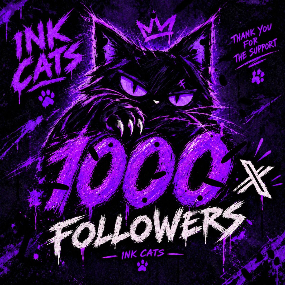 InkCatsnftg's tweet photo. 1000 FOLLOWERS — THANK YOU FOR YOUR AMAZING SUPPORT! https://t.co/J7QGaPpJli
