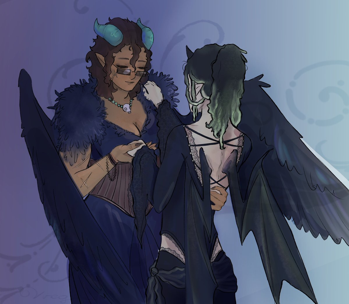 Vvega__a's tweet photo. Dokładam następną cegiełkę do tego cudownego shipu 😋😋

#sciencemonkey #nuclearcrow #qsmpfanart Just two villians being gentle with eachother https://t.co/GBfj7KLoo9