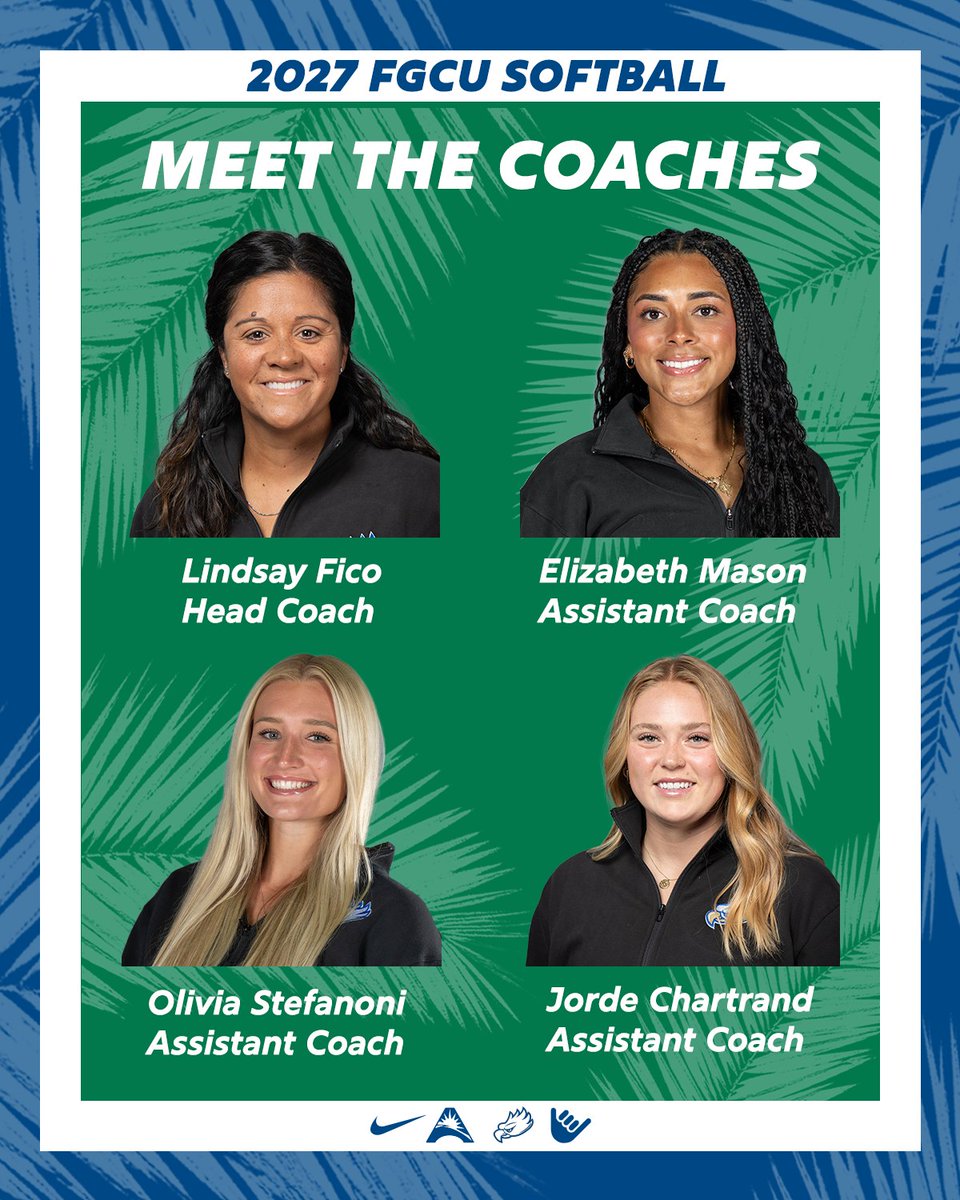 FGCU_Softball's tweet photo. no better day to introduce our staff than #NationalCoachesDay!

 #SOAR // #Team25 // #WingsUp https://t.co/0FRHG5Nb8p