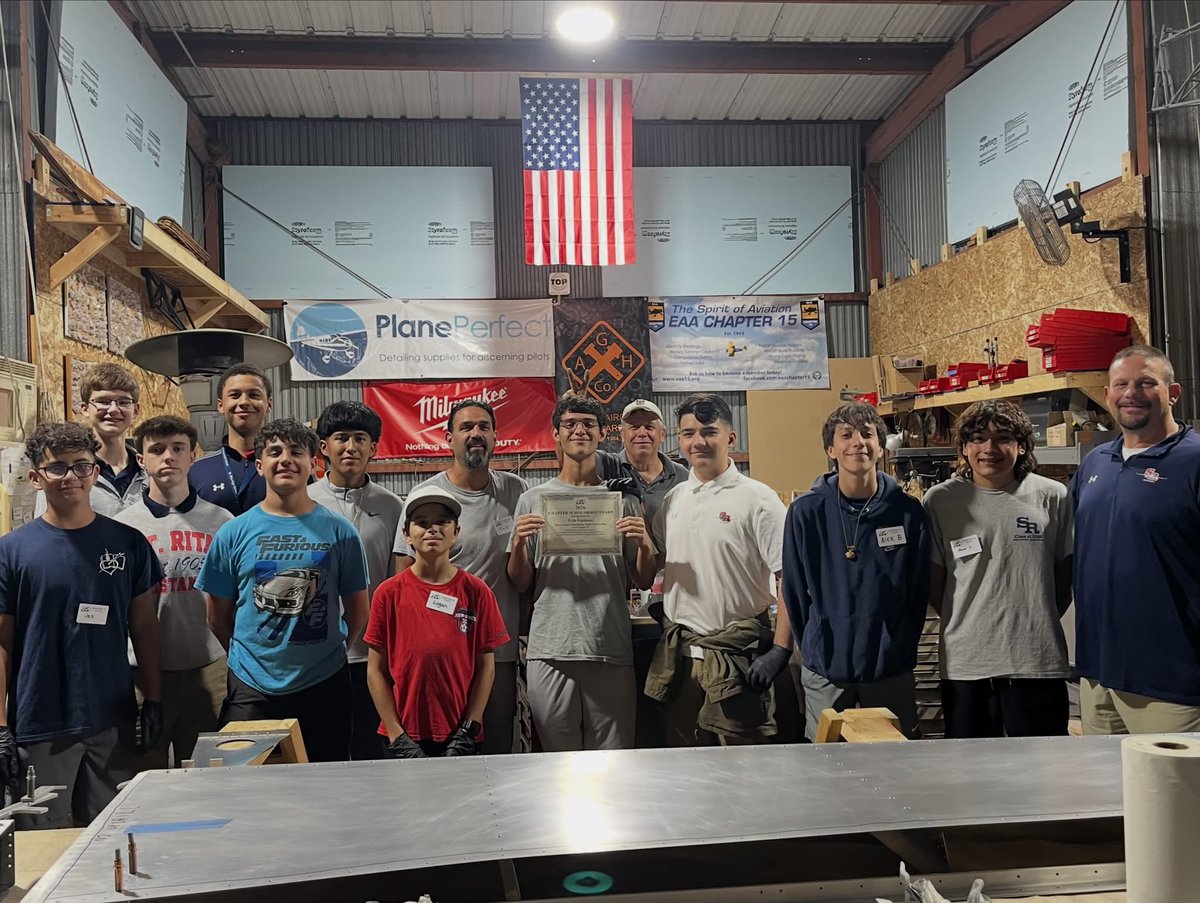 StRitaHS's tweet photo. ✈️ Congratulations to St. Rita Aviation Club member Evin Espinoza ’28 on being awarded the EAA Ray Aviation Scholarship!

The $12,000 scholarship will cover the full cost of Evin’s flight training at Lewis University Airport as he works toward earning his Private Pilot License. https://t.co/NwLoIoxXJM