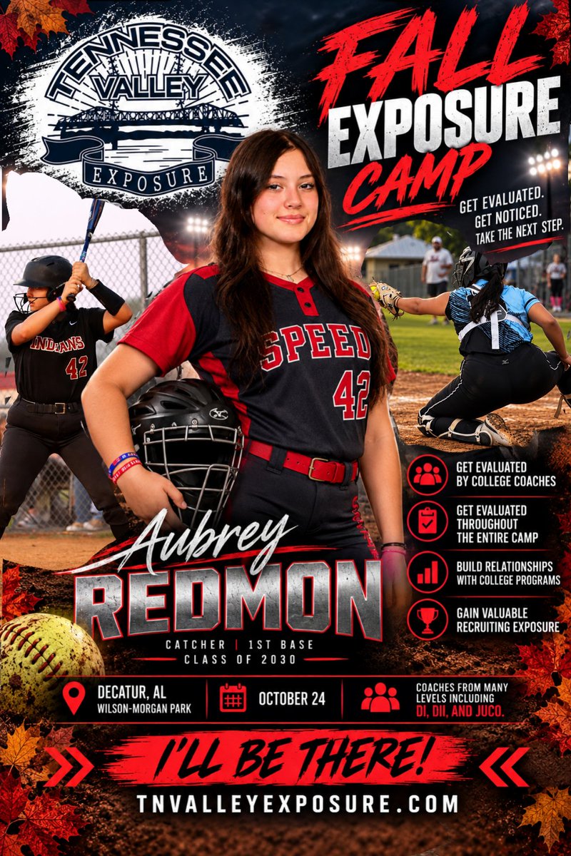 AubreyRed42's tweet photo. Not quite the start to fall ball I was hoping for! 🌧️ My first tournament this weekend has officially been cancelled due to weather.

Now shifting the focus to my next event:  TN Valley Exposure Camp in Decatur. Can't wait to see all of the confirmed colleges attending @UAH_SB @mad_cartron @melcarter24
@snead_softball @Mmitigerssoftba @warhawksball @GstateSB @ClarkGSCC @UNASoftball @CoachHawkinsUNA @LetsGoICC_SB @carsonowens12 @SSCC_Softball 

#42Redmon #ClassOf2030 #ExposureCamp