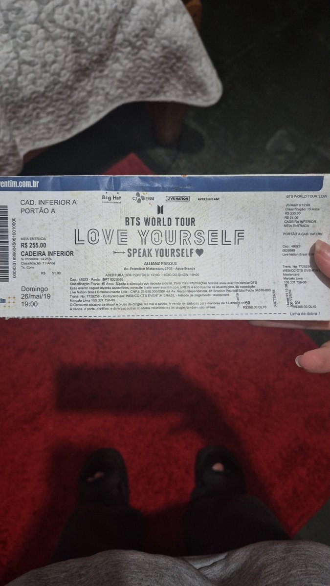 gmtyuuu's tweet photo. achei meu ingresso do show do bts de 2019 https://t.co/7cFXbCL81u