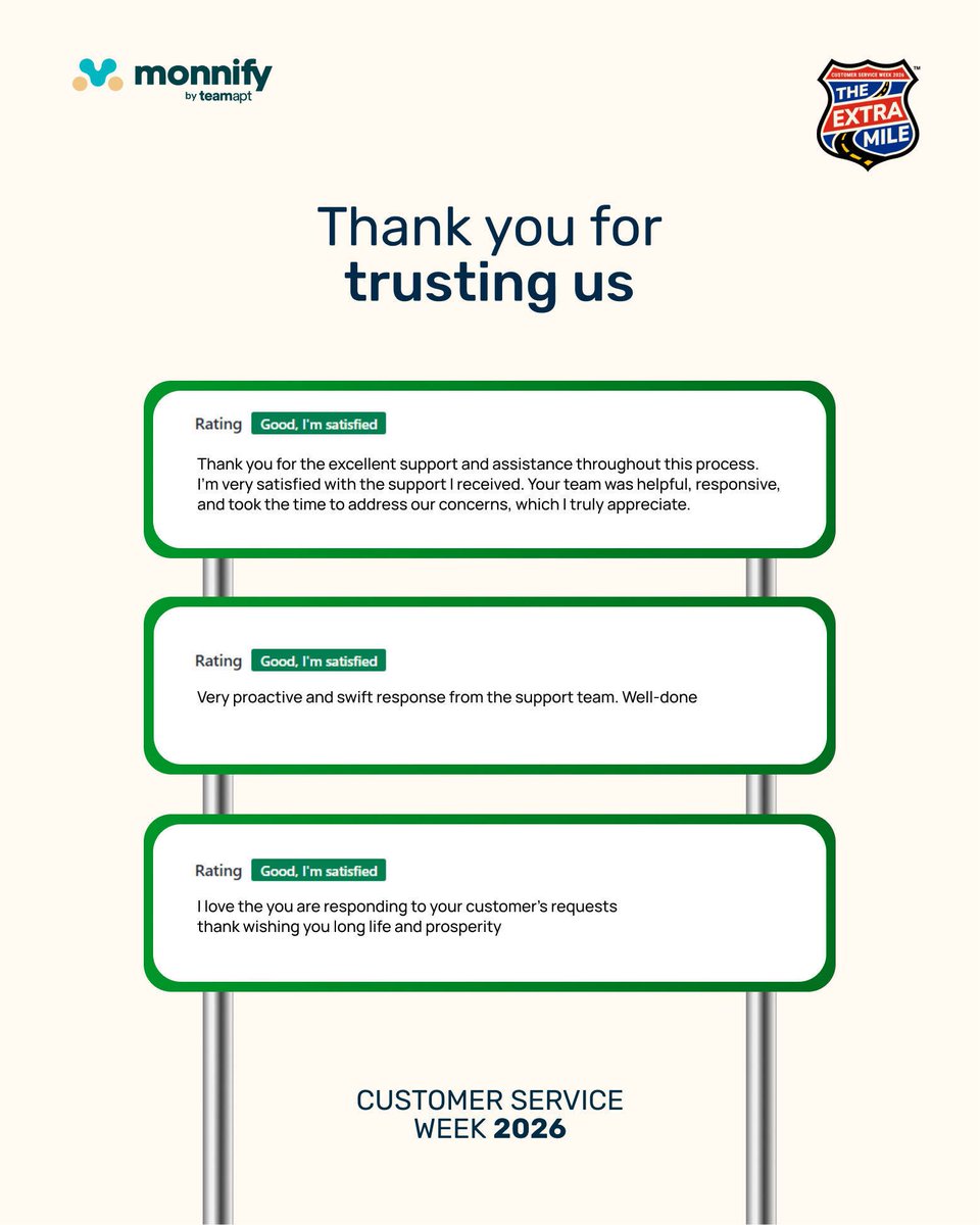 monnify's tweet photo. We love hearing from our customers. Your feedback keeps us going, helps us do better, and reminds us why we do what we do. https://t.co/KbkEZKdMOa